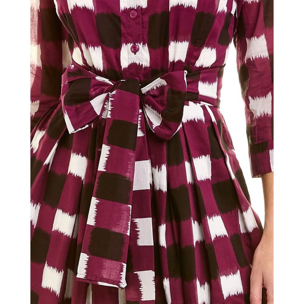 Samantha Sung Womens Audrey Midi Shirtdress, Purple - Picture 3 of 4